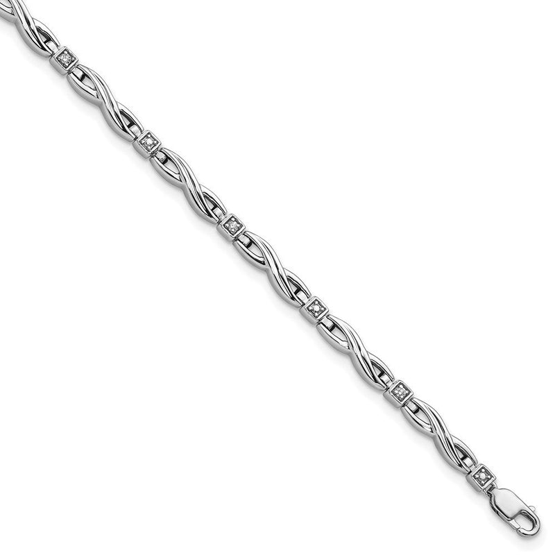 7 Zoll Sterlingsilber Rhodiniert Diamant. Armband