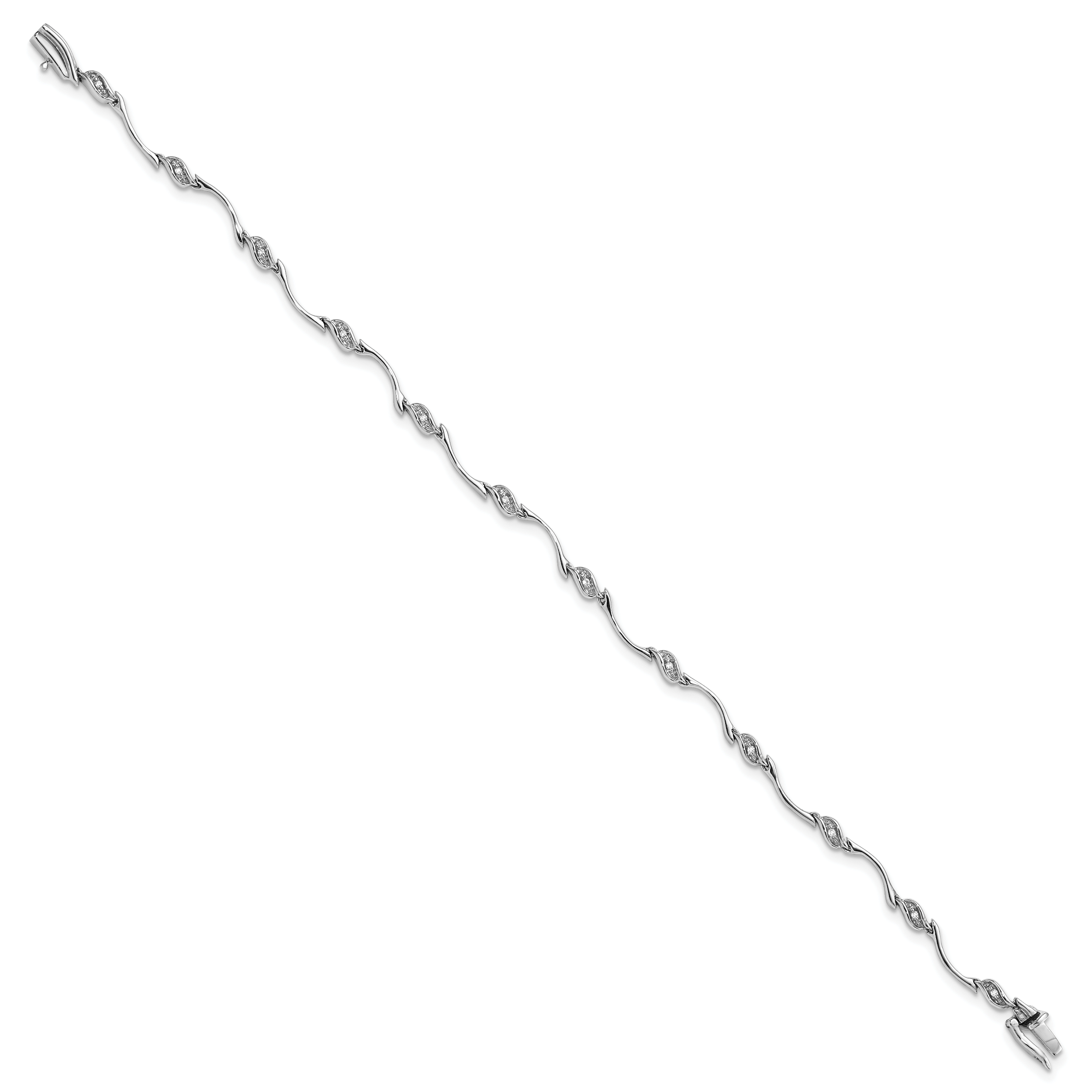 7 Zoll Sterlingsilber Rhodiniert Diamant. Armband