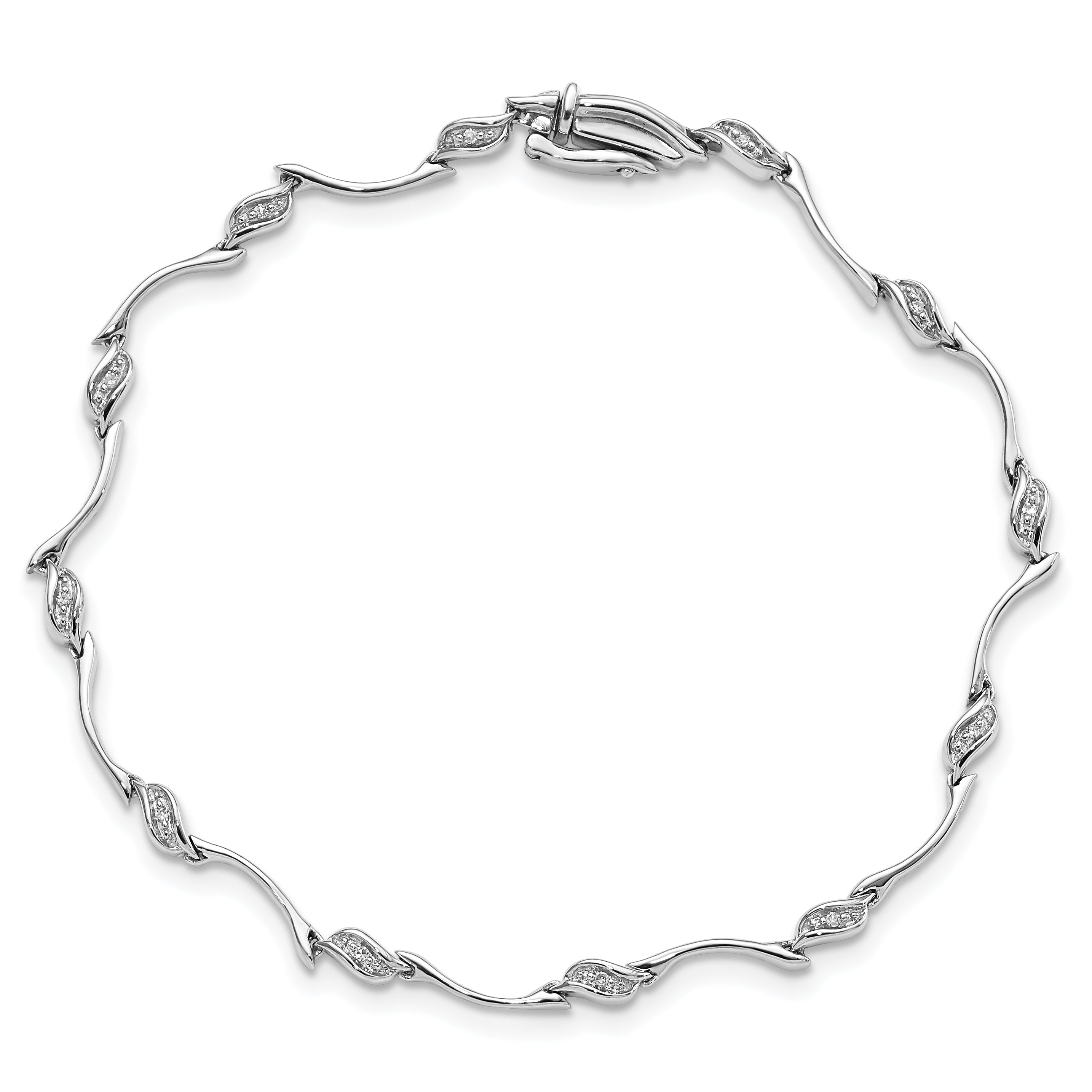 7 Zoll Sterlingsilber Rhodiniert Diamant. Armband