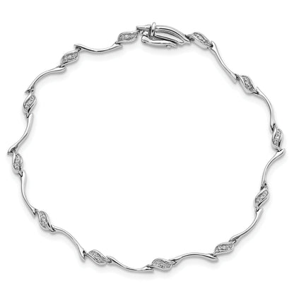 7 Zoll Sterlingsilber Rhodiniert Diamant. Armband