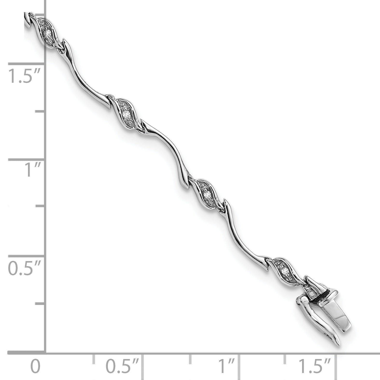 7 Zoll Sterlingsilber Rhodiniert Diamant. Armband