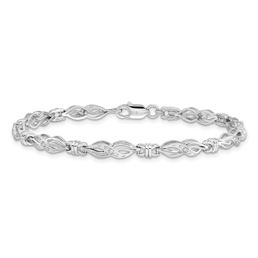 7 Zoll Sterlingsilber Rhodiniert Diamant. Armband