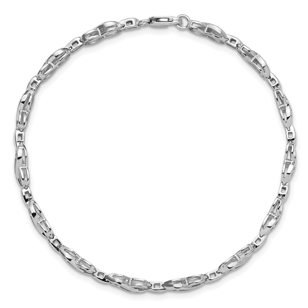 Sterlingsilber Rhodiniert Diamant. Unendlichkeit Symbol Armband
