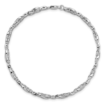Sterlingsilber Rhodiniert Diamant. Unendlichkeit Symbol Armband