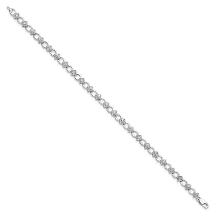 7 Zoll Sterlingsilber Rhodiniert Diamant. Armband