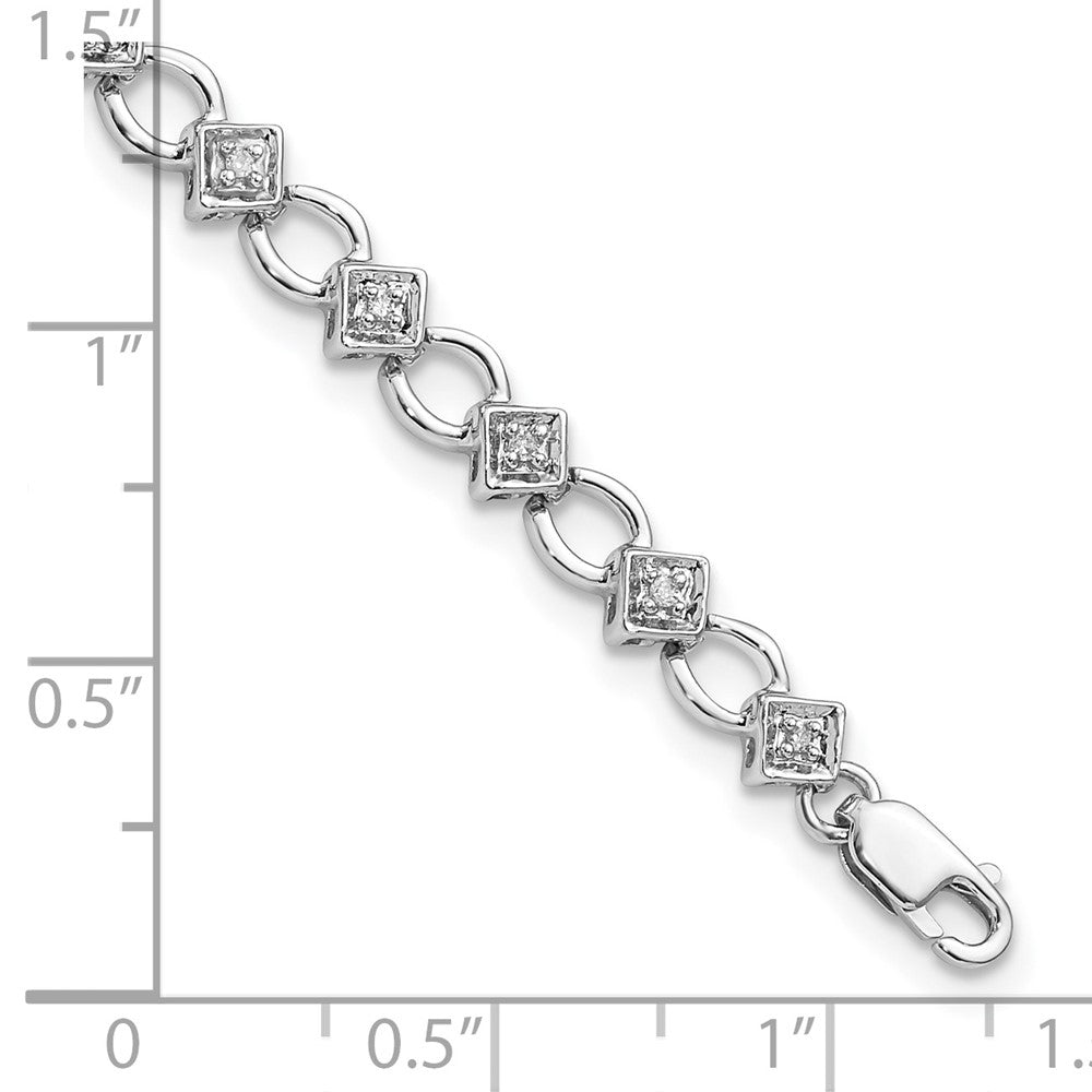 7 Zoll Sterlingsilber Rhodiniert Diamant. Armband
