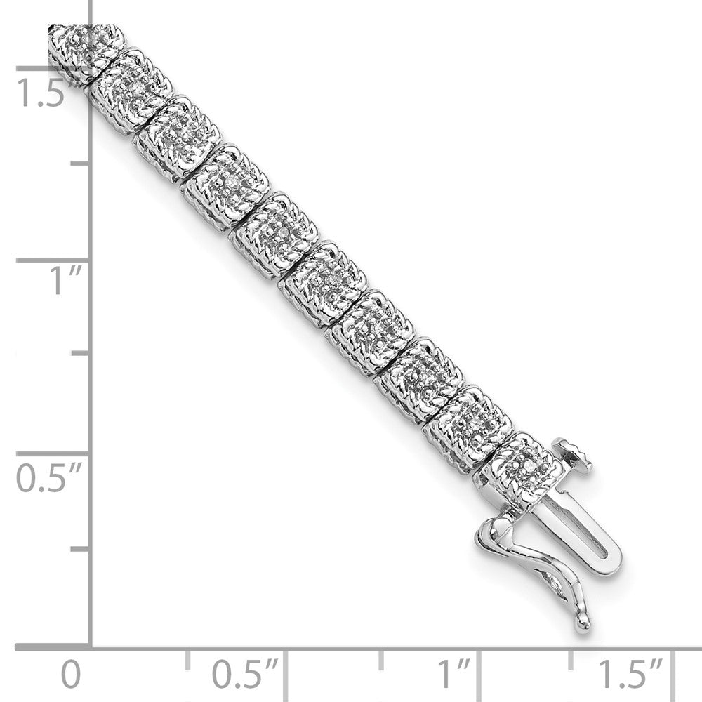 7 Zoll Sterlingsilber Rhodiniert Diamant Armband