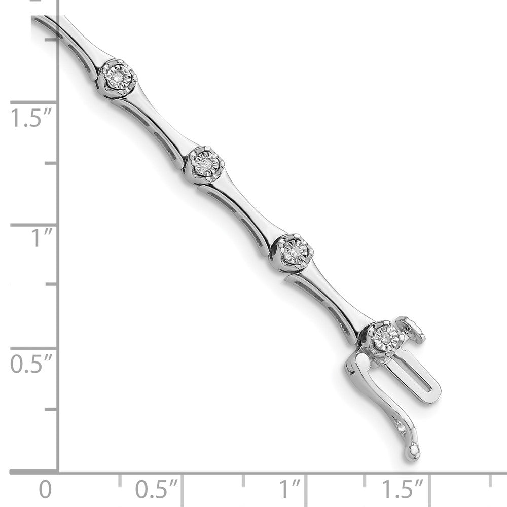 7 Zoll Sterlingsilber Rhodiniert Diamant Armband