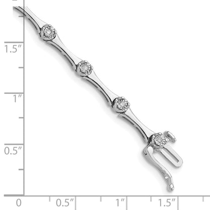 7 Zoll Sterlingsilber Rhodiniert Diamant Armband