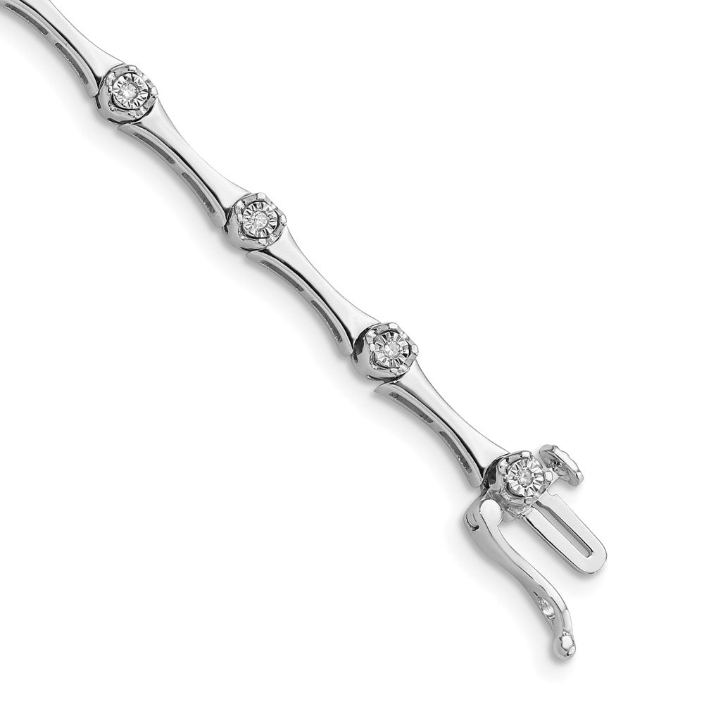 7 Zoll Sterlingsilber Rhodiniert Diamant Armband
