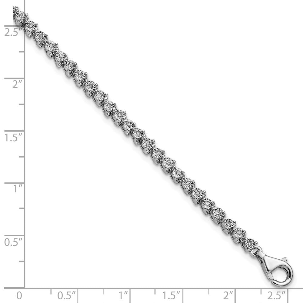 7 Zoll Sterlingsilber Rhodiniert Diamant. Tennis Armband