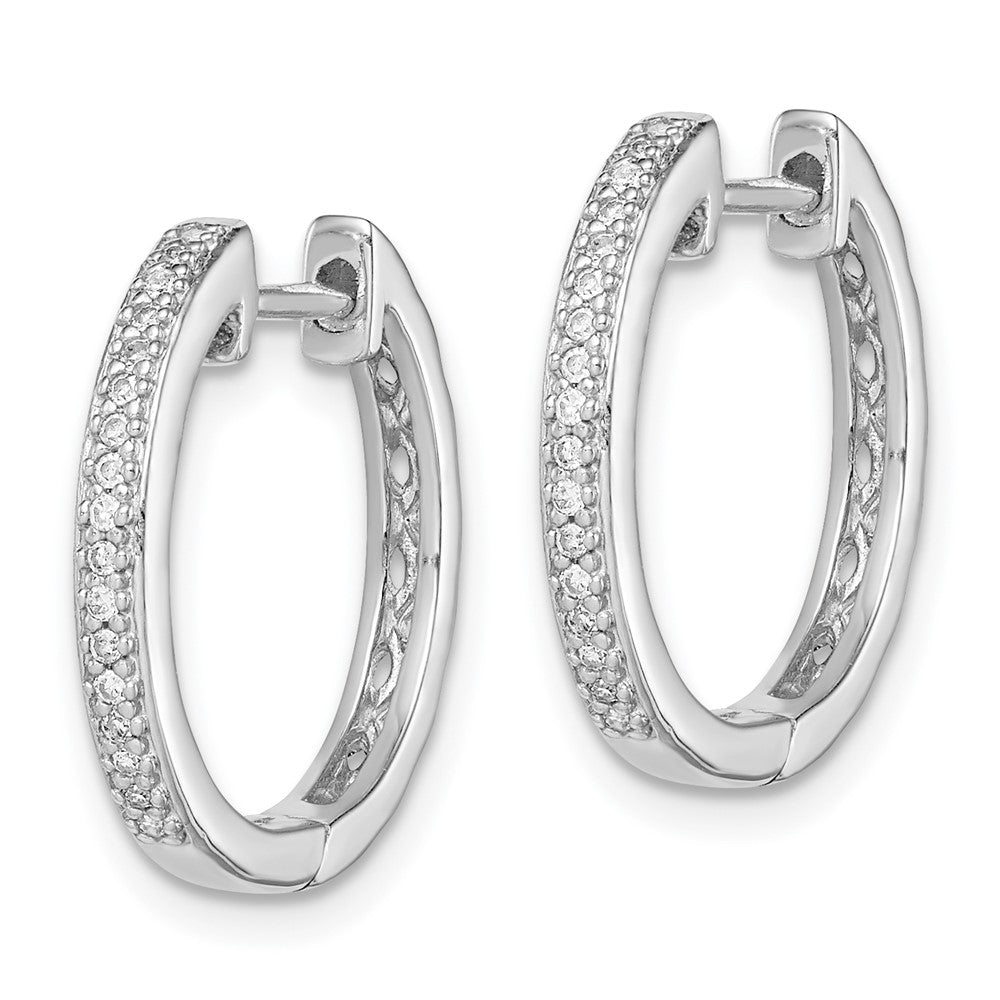 Sterlingsilber Rhodium Diamant. Ohrringe