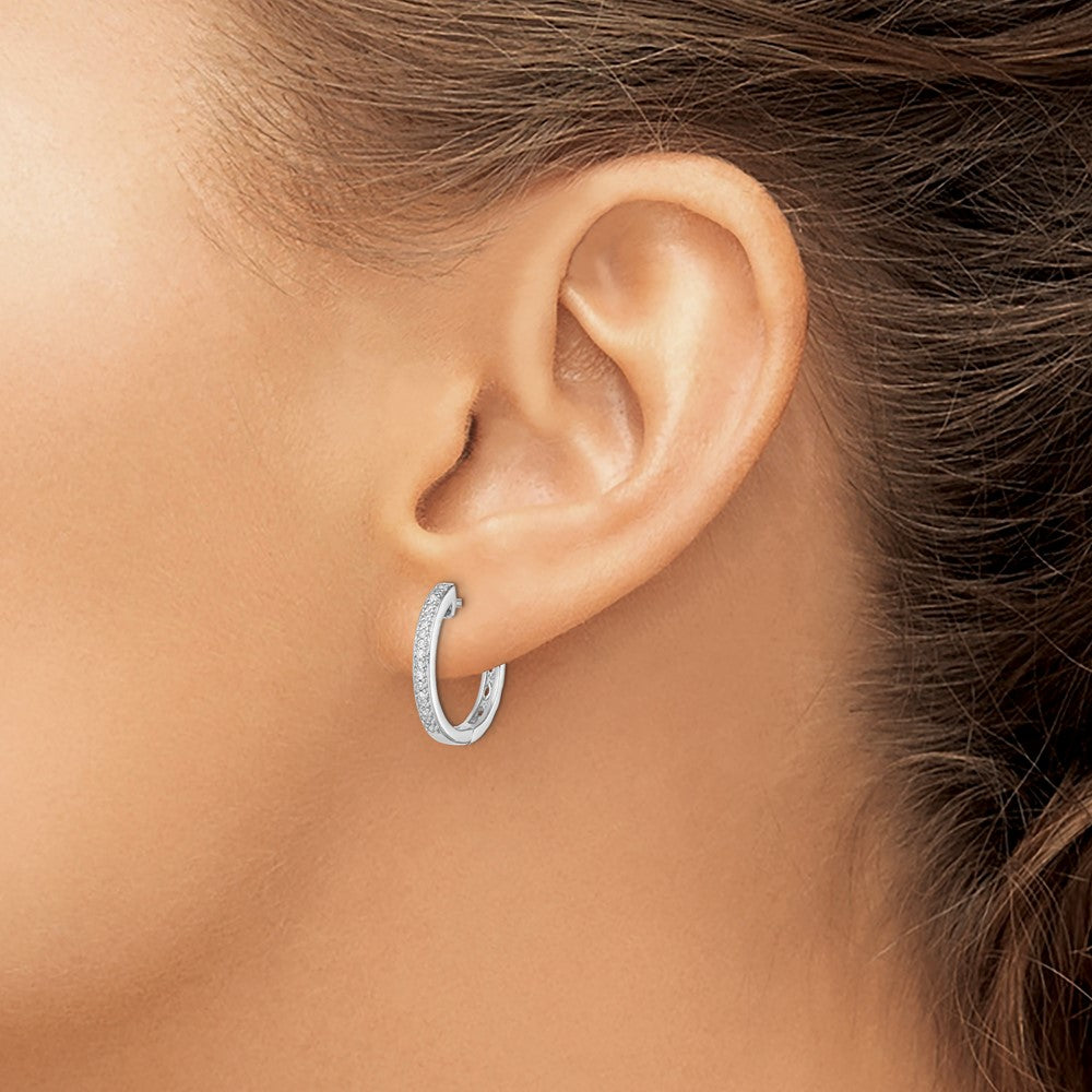 Sterlingsilber Rhodium Diamant. Ohrringe