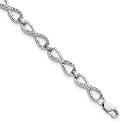 7.5 Zoll Sterlingsilber Rhodiniert Diamant. Armband