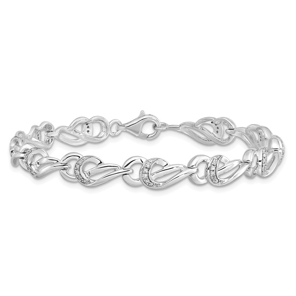 7 Zoll Sterlingsilber Rhodiniert Diamant. Armband