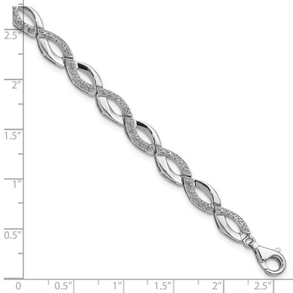 7 Zoll Sterlingsilber Rhodiniert Diamant. Armband