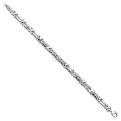 7.25 Zoll Sterlingsilber Rhodiniert Diamant. Armband