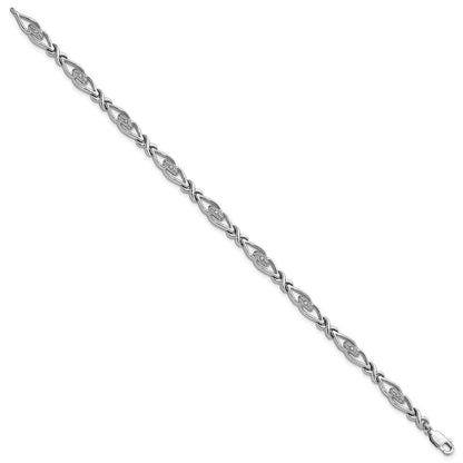 7 Zoll Sterlingsilber Rhodiniert Diamant. Armband