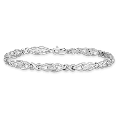 7 Zoll Sterlingsilber Rhodiniert Diamant. Armband