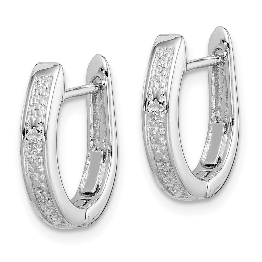 Sterlingsilber Rhodium Diamant Klappbar Creolen