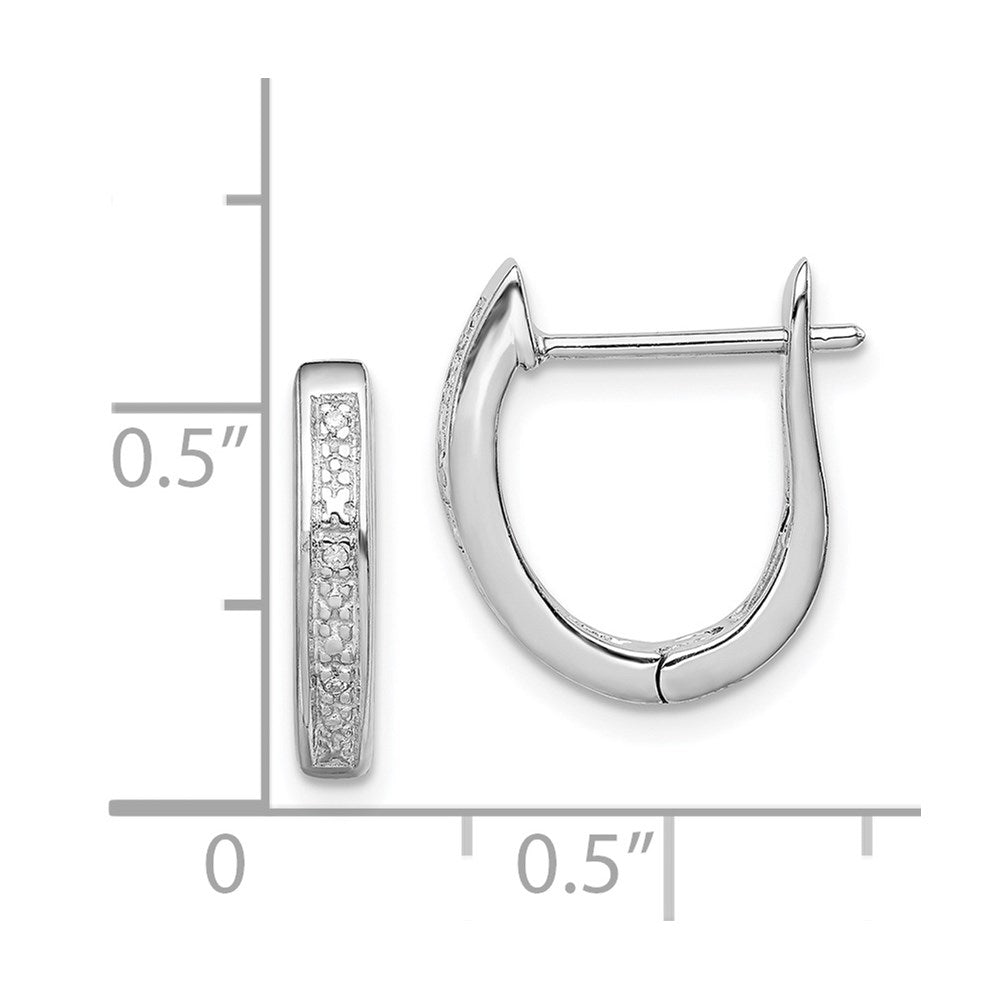 Sterlingsilber Rhodium Diamant Klappbar Creolen