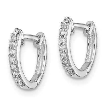 Sterlingsilber Rhodium Diamant. Huggie Ohrringe