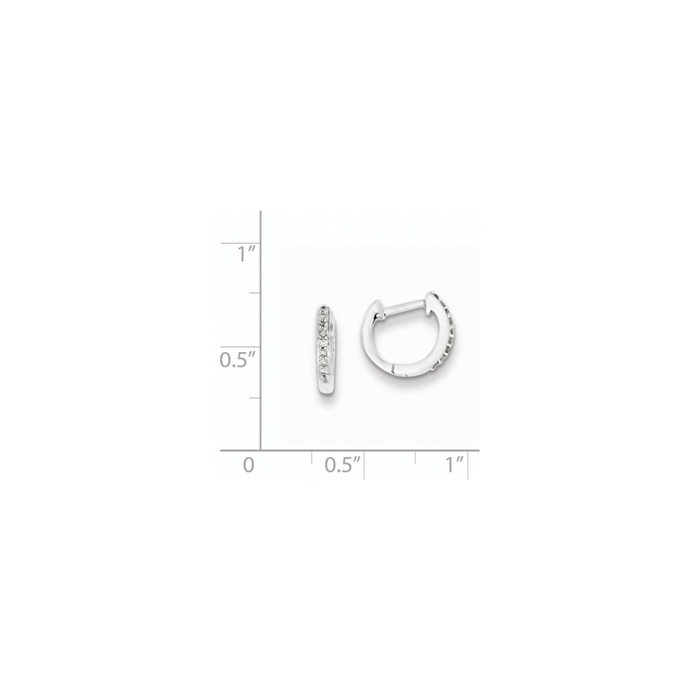 Sterlingsilber Rhodium Diamant. Huggie Ohrringe