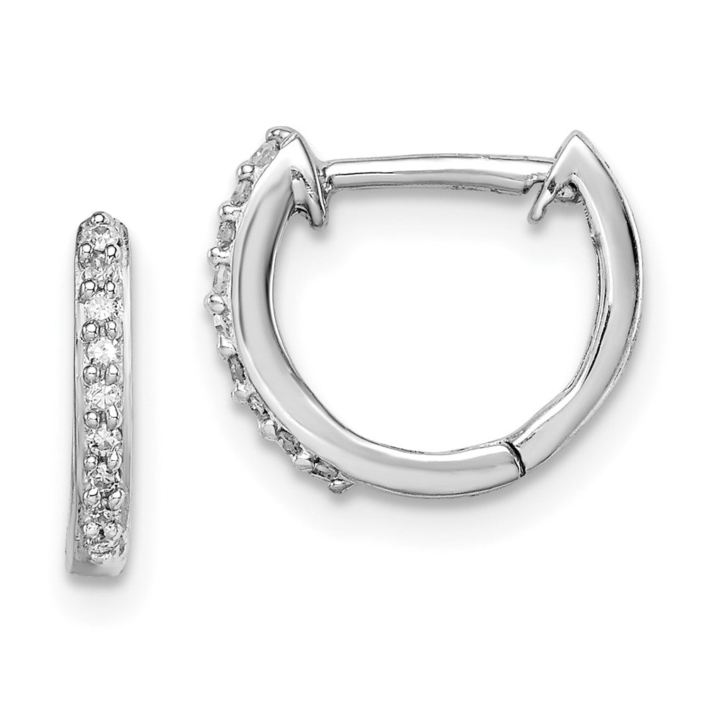 Sterlingsilber Rhodium Diamant. Huggie Ohrringe