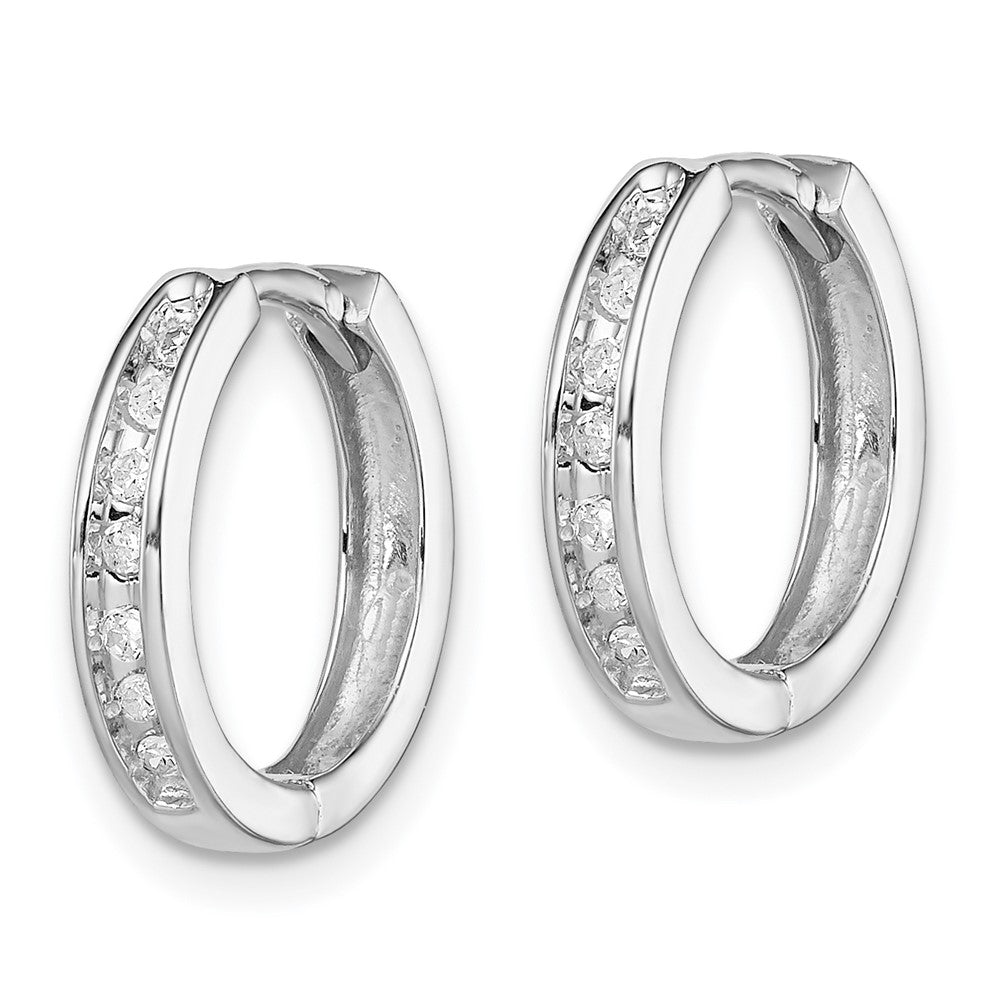 Sterlingsilber Rhodium Diamant. Huggie Ohrringe