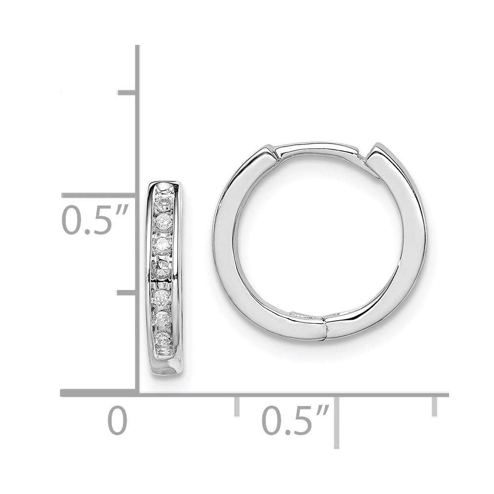 Sterlingsilber Rhodium Diamant. Huggie Ohrringe