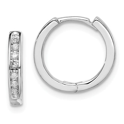 Sterlingsilber Rhodium Diamant. Huggie Ohrringe
