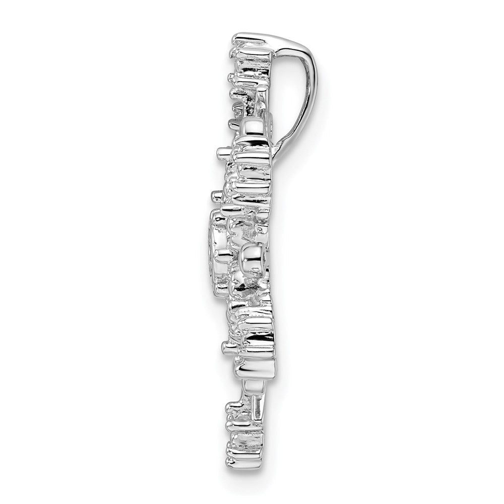 Sterlingsilber Rhodium Diamant. Schneeflocke Kette Anhänger