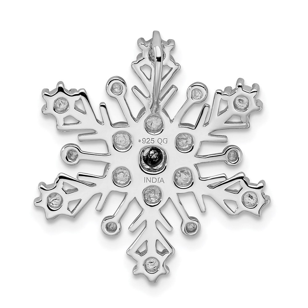 Sterlingsilber Rhodium Diamant. Schneeflocke Kette Anhänger
