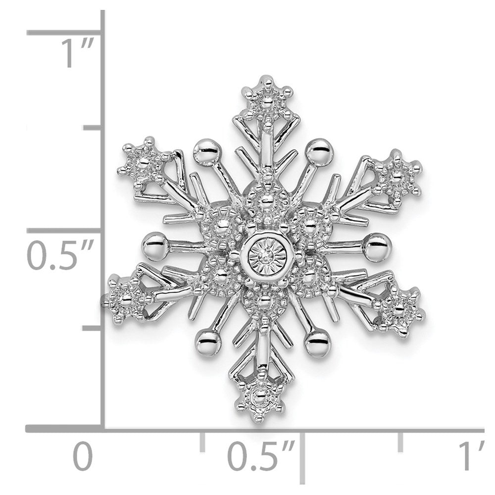 Sterlingsilber Rhodium Diamant. Schneeflocke Kette Anhänger