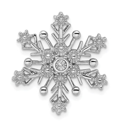 Sterlingsilber Rhodium Diamant. Schneeflocke Kette Anhänger