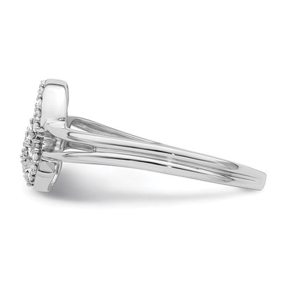 Sterlingsilber Rhodium Plateddiamond Herz Ring