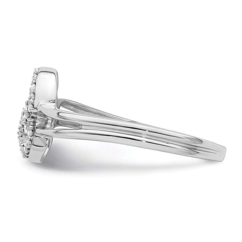 Sterlingsilber Rhodium Plateddiamond Herz Ring