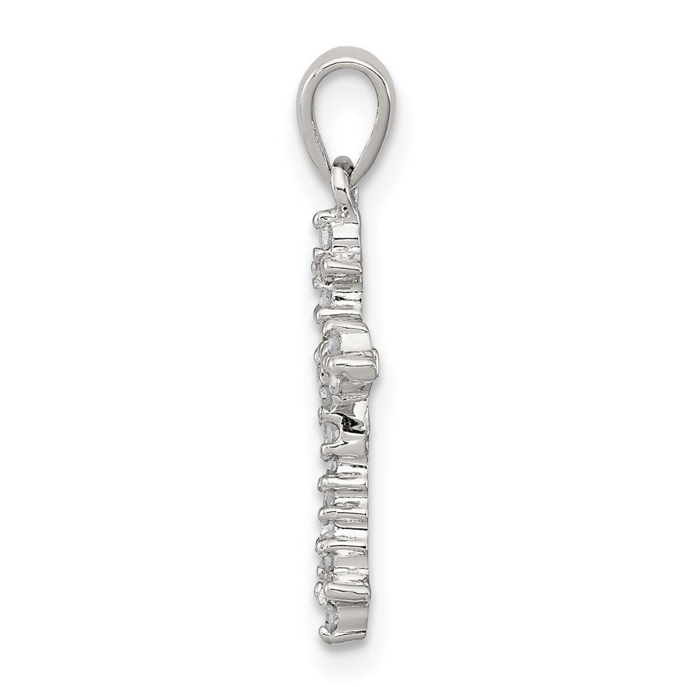 Sterlingsilber Rhodium Diamant Kreuz Anhänger