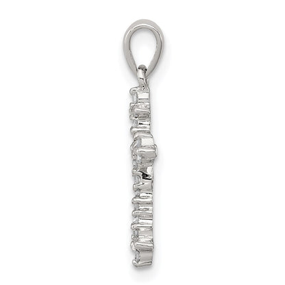 Sterlingsilber Rhodium Diamant Kreuz Anhänger