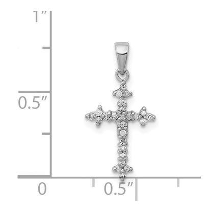 Sterlingsilber Rhodium Diamant Kreuz Anhänger