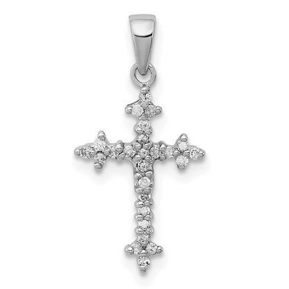 Sterlingsilber Rhodium Diamant Kreuz Anhänger