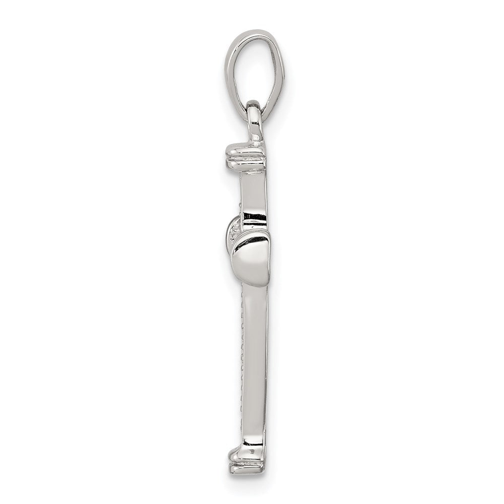 Sterlingsilber Rhodium Diamant Kreuz Anhänger
