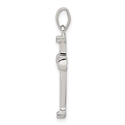 Sterlingsilber Rhodium Diamant Kreuz Anhänger