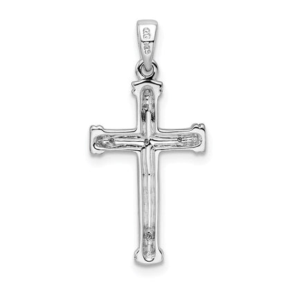 Sterlingsilber Rhodium Diamant Kreuz Anhänger