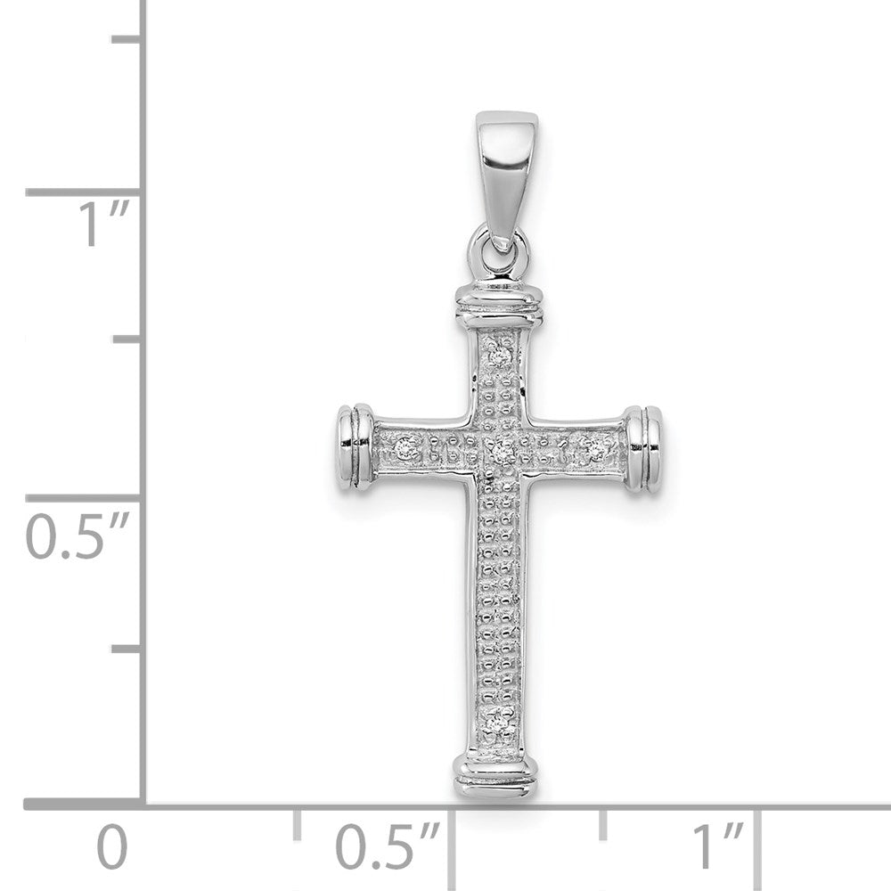 Sterlingsilber Rhodium Diamant Kreuz Anhänger
