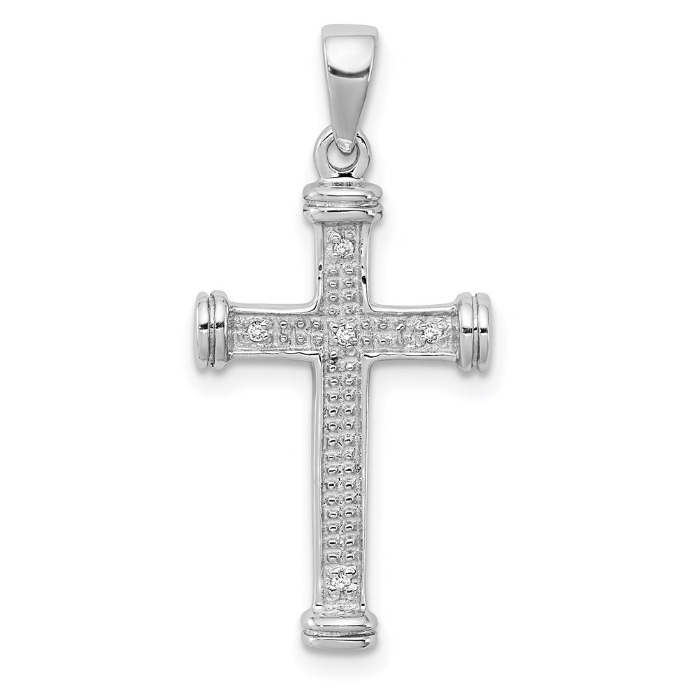 Sterlingsilber Rhodium Diamant Kreuz Anhänger