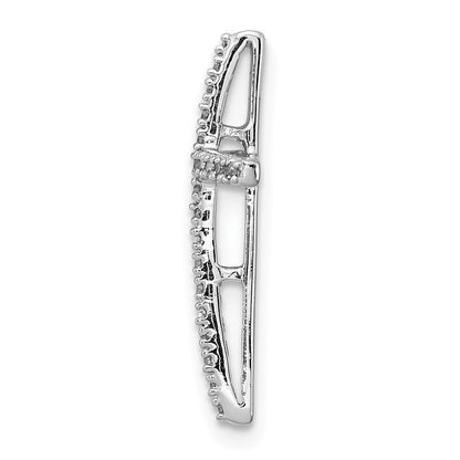 Sterlingsilber Rhodiniert Diamant Kreuz Kette Anhänger