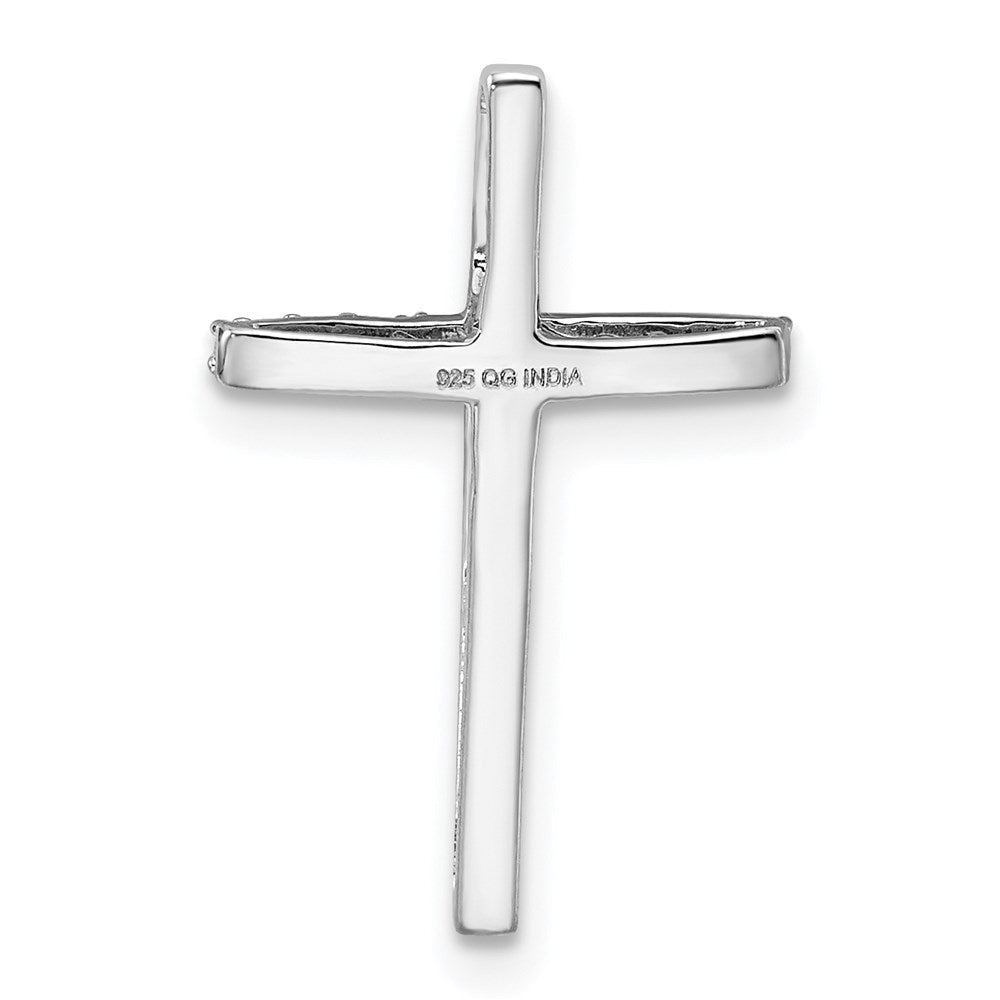 Sterlingsilber Rhodiniert Diamant Kreuz Kette Anhänger