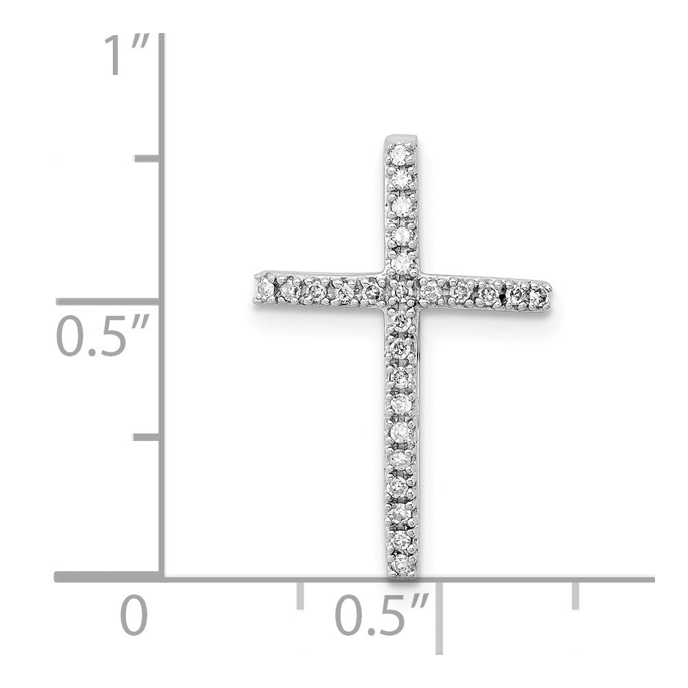Sterlingsilber Rhodiniert Diamant Kreuz Kette Anhänger