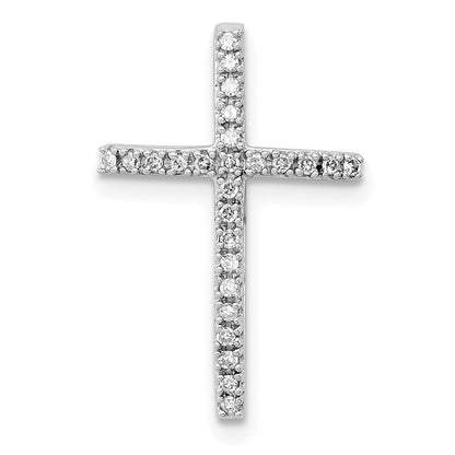 Sterlingsilber Rhodiniert Diamant Kreuz Kette Anhänger